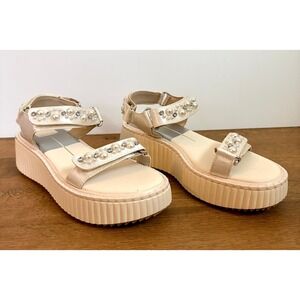 NWOT Dolce Vita Debra Pearl Vanilla Platform Size 7.5 Sport Sandals Cream Bridal